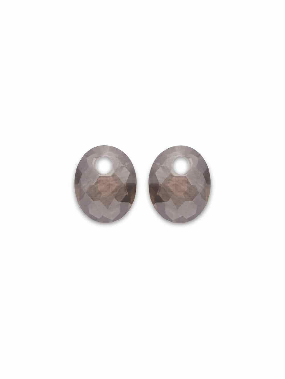 sparkling jewels hangers small oval smokey quartz