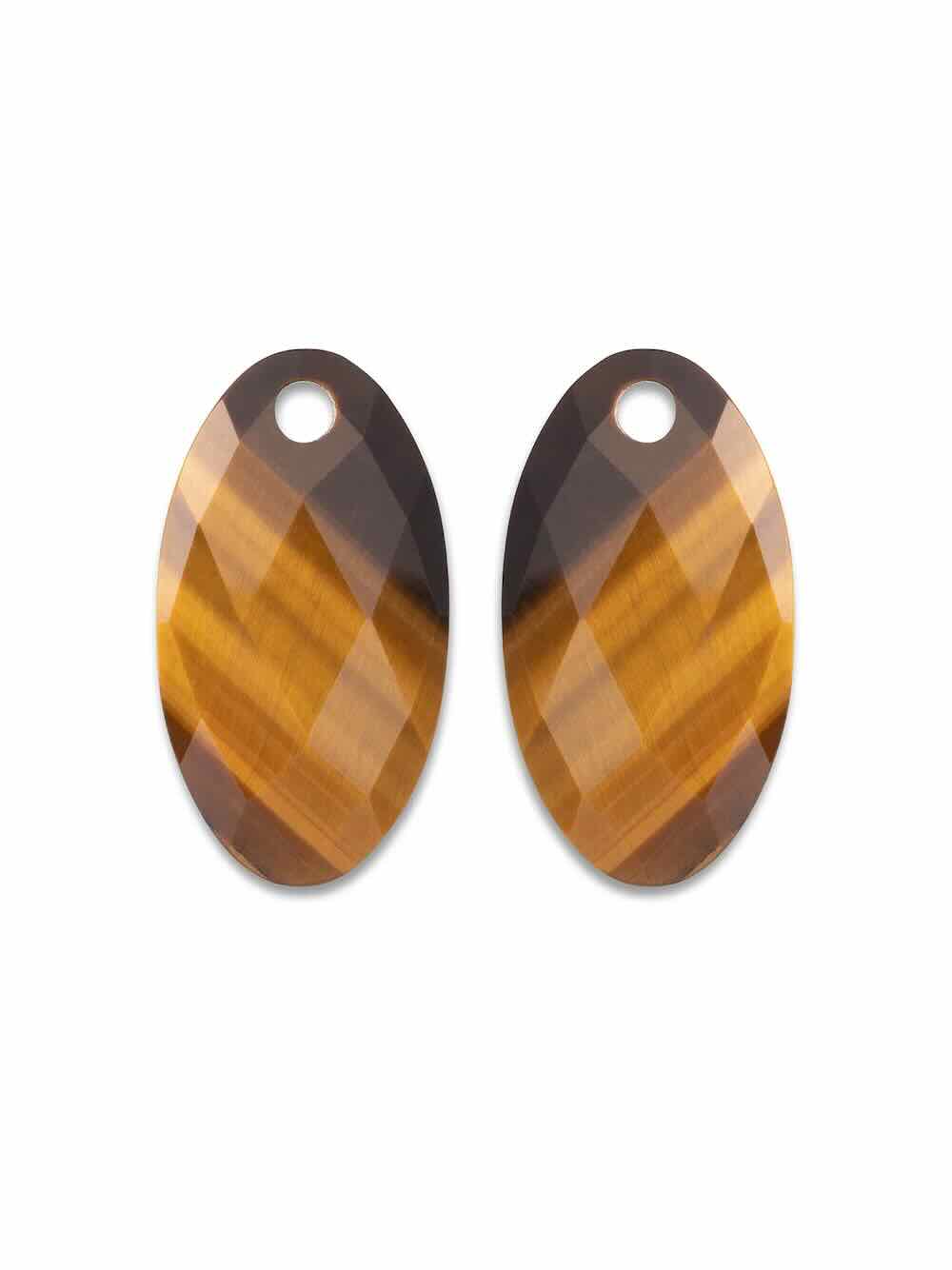 sparkling jewels edelstenen hangers large leaf tiger eye