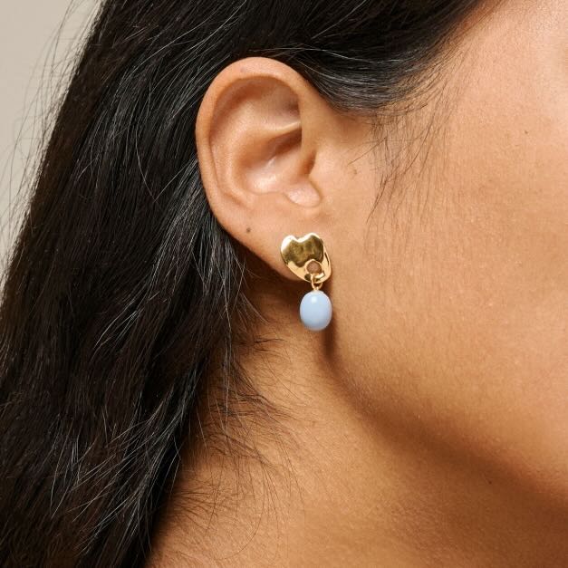 enamel oorbellen aida blue