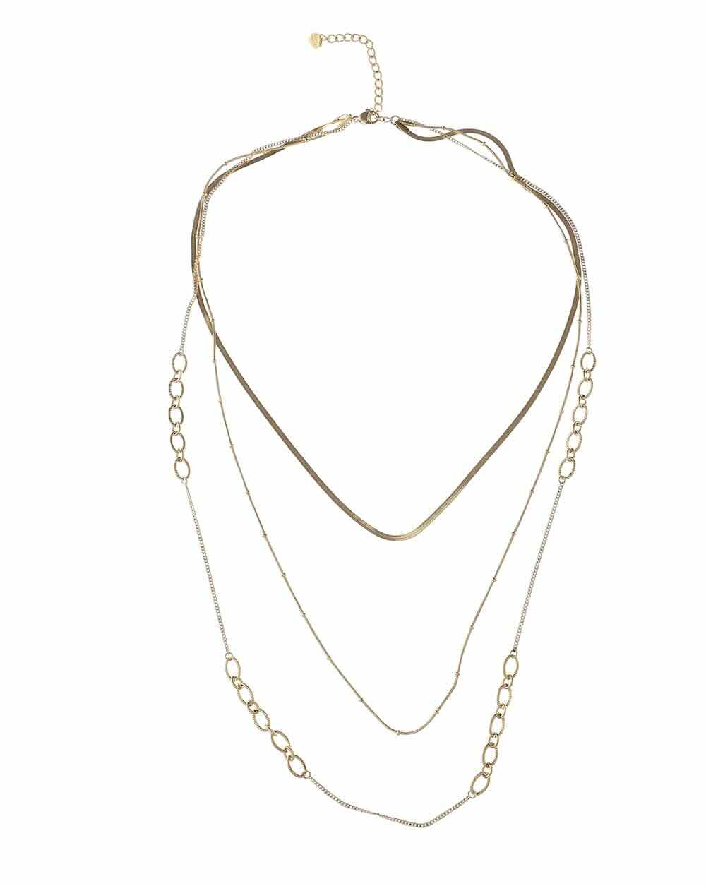 Rose & Camellia ketting three oval twist