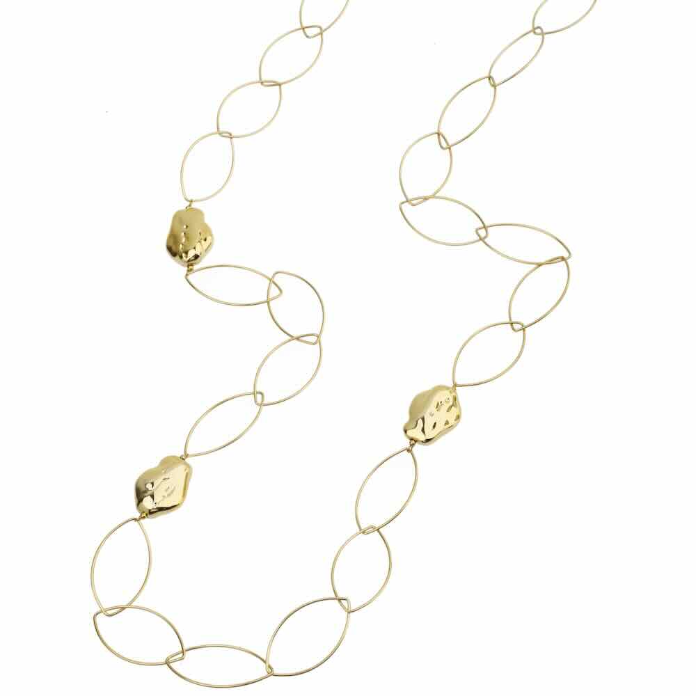 Rose & Camellia ketting long organic oval