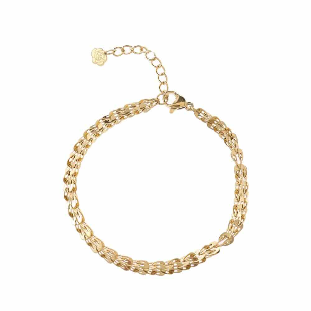 Rose & Camellia armband herringbone