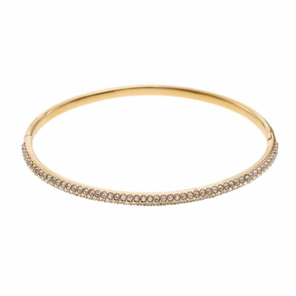 Rose & Camellia armband bangle white stones