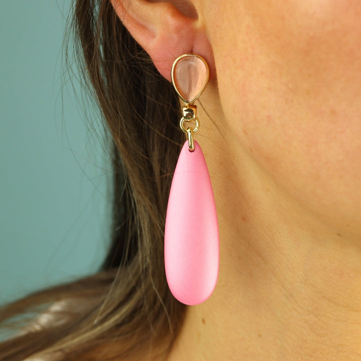 camps & camps oorbellen chique matt droplet pink