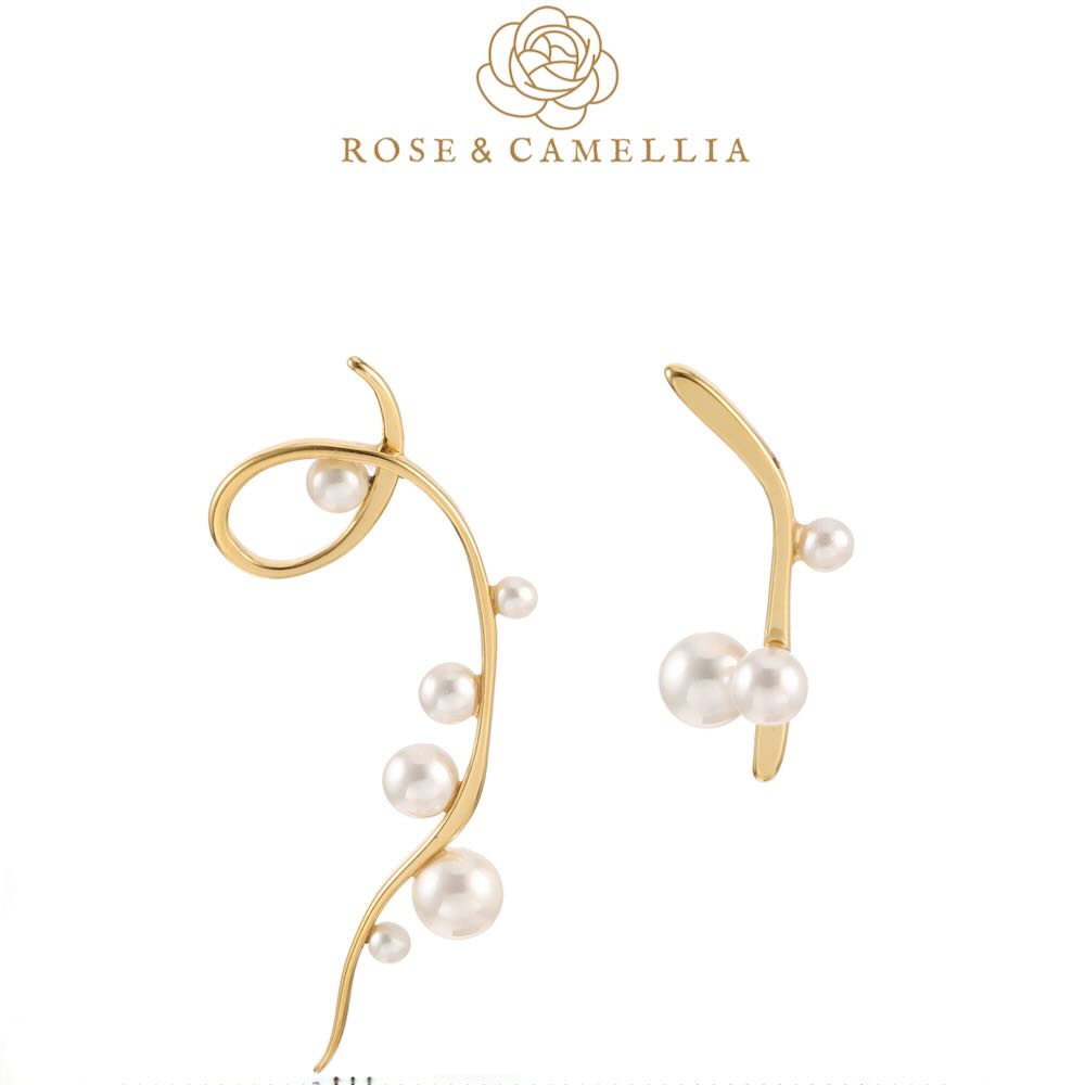 Rose & Camellia oorbellen pearl swing