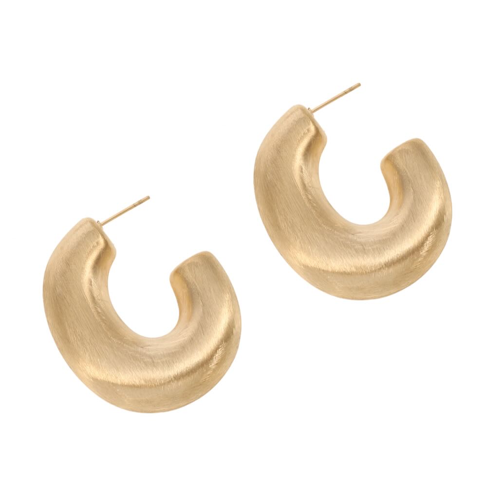 Rose & camellia oorbellen golden hoops