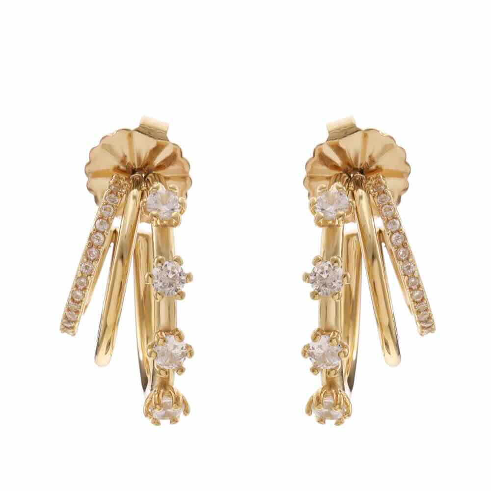 Rose & Camellia oorbellen three sparkle hoops