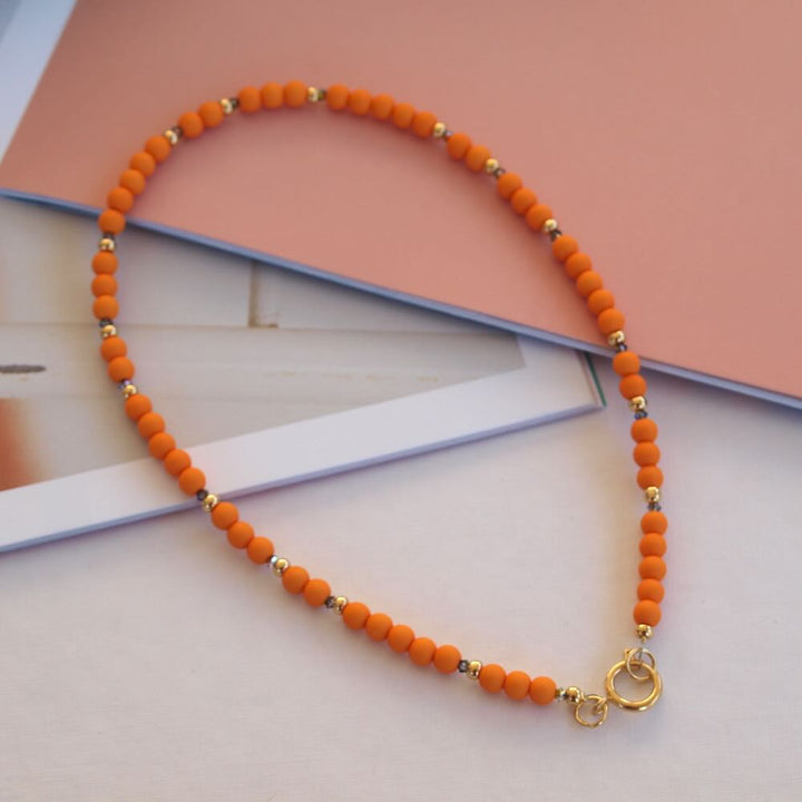 Widaro ketting casual fuchsia/orange/olive