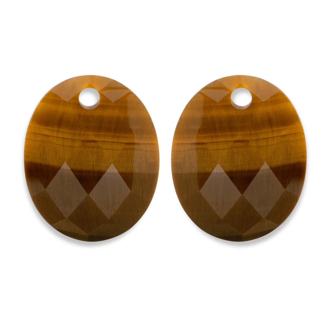 sparkling jewels hangers round oval tiger eye