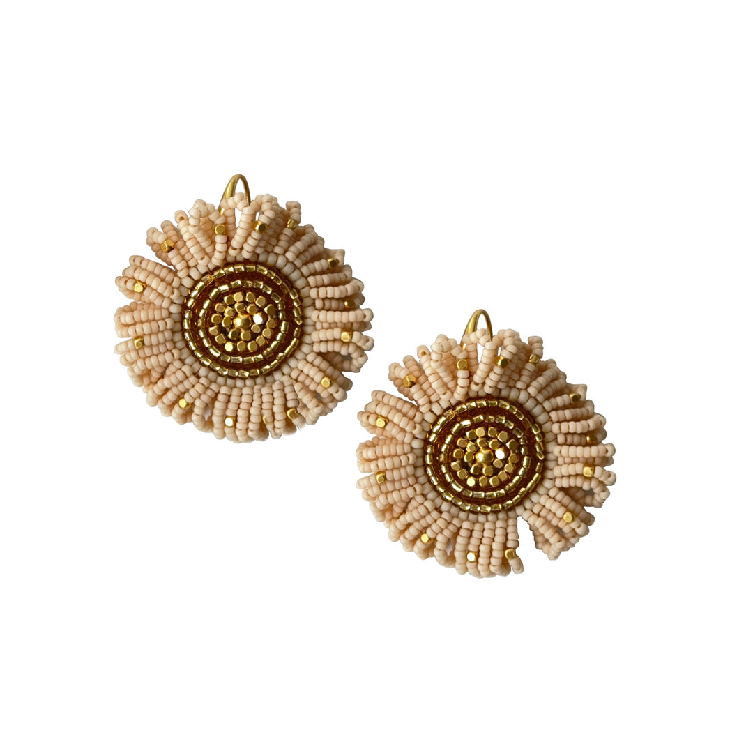 ibu jewels oorbellen mala antique beige