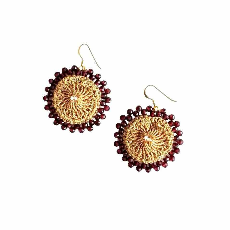 ibu jewels oorbellen sol garnet