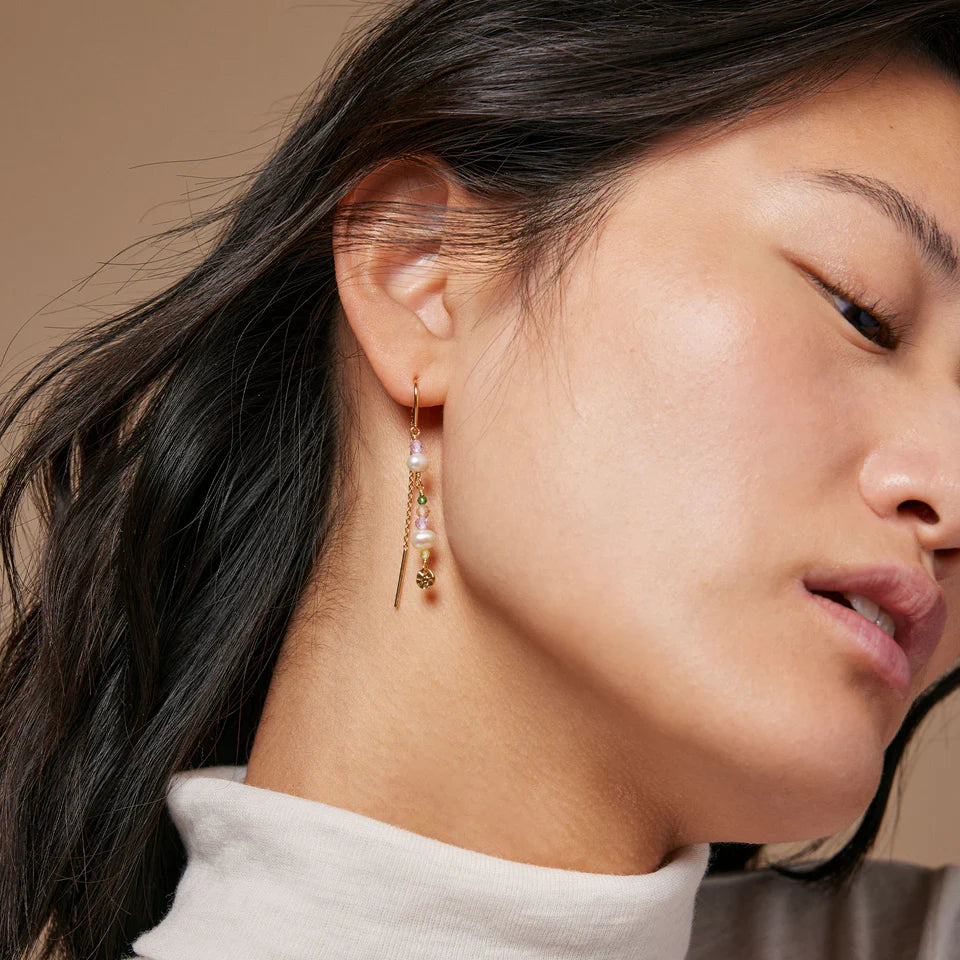 enamel oorbellen sofia goud/zilver