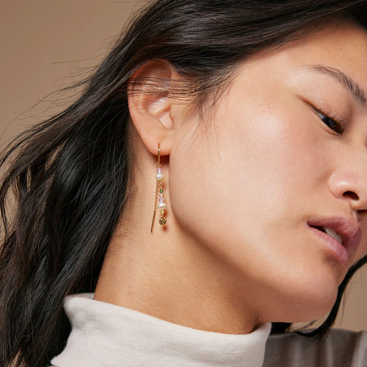 enamel oorbellen sofia goud/zilver