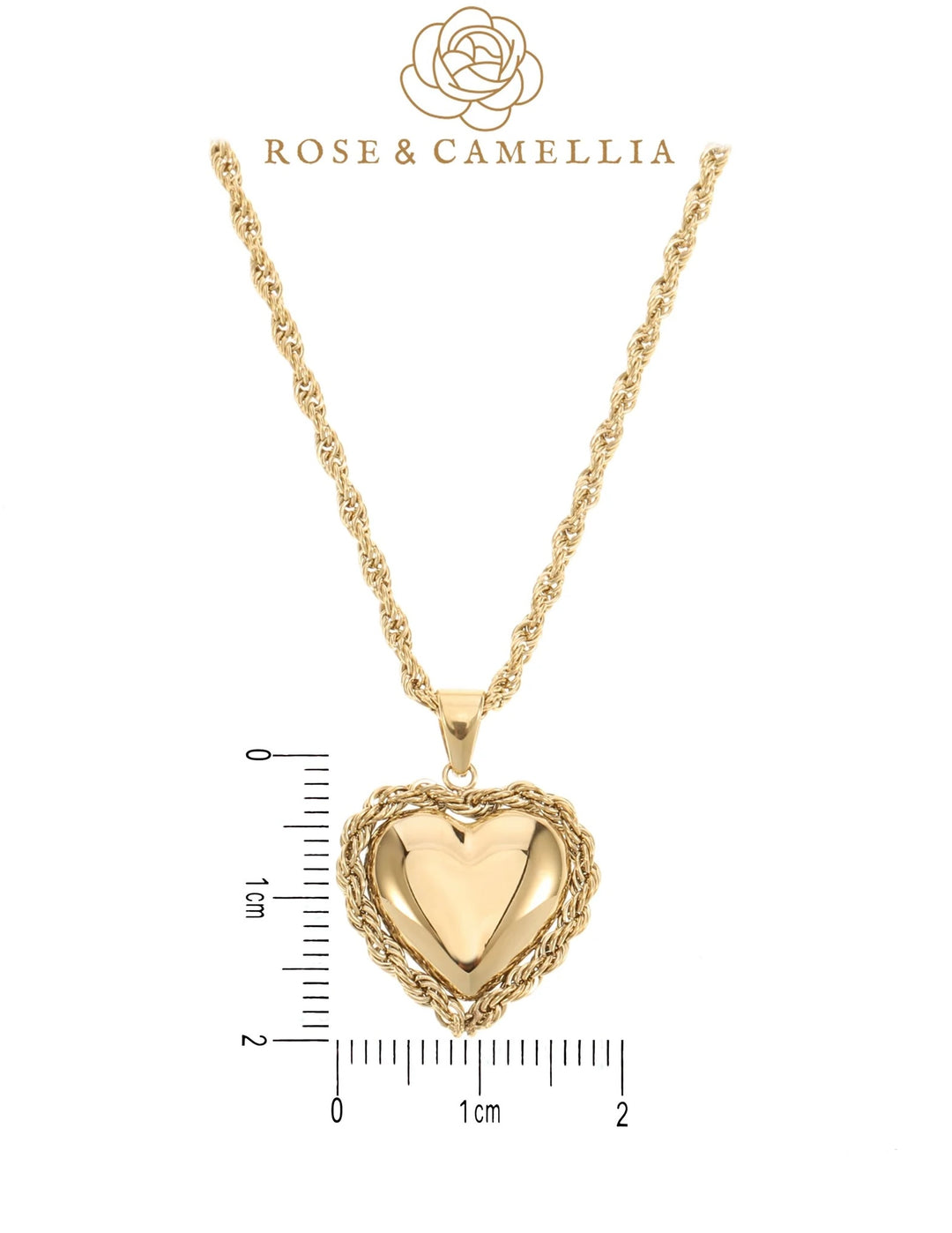 Rose & Camellia ketting twist vintage heart