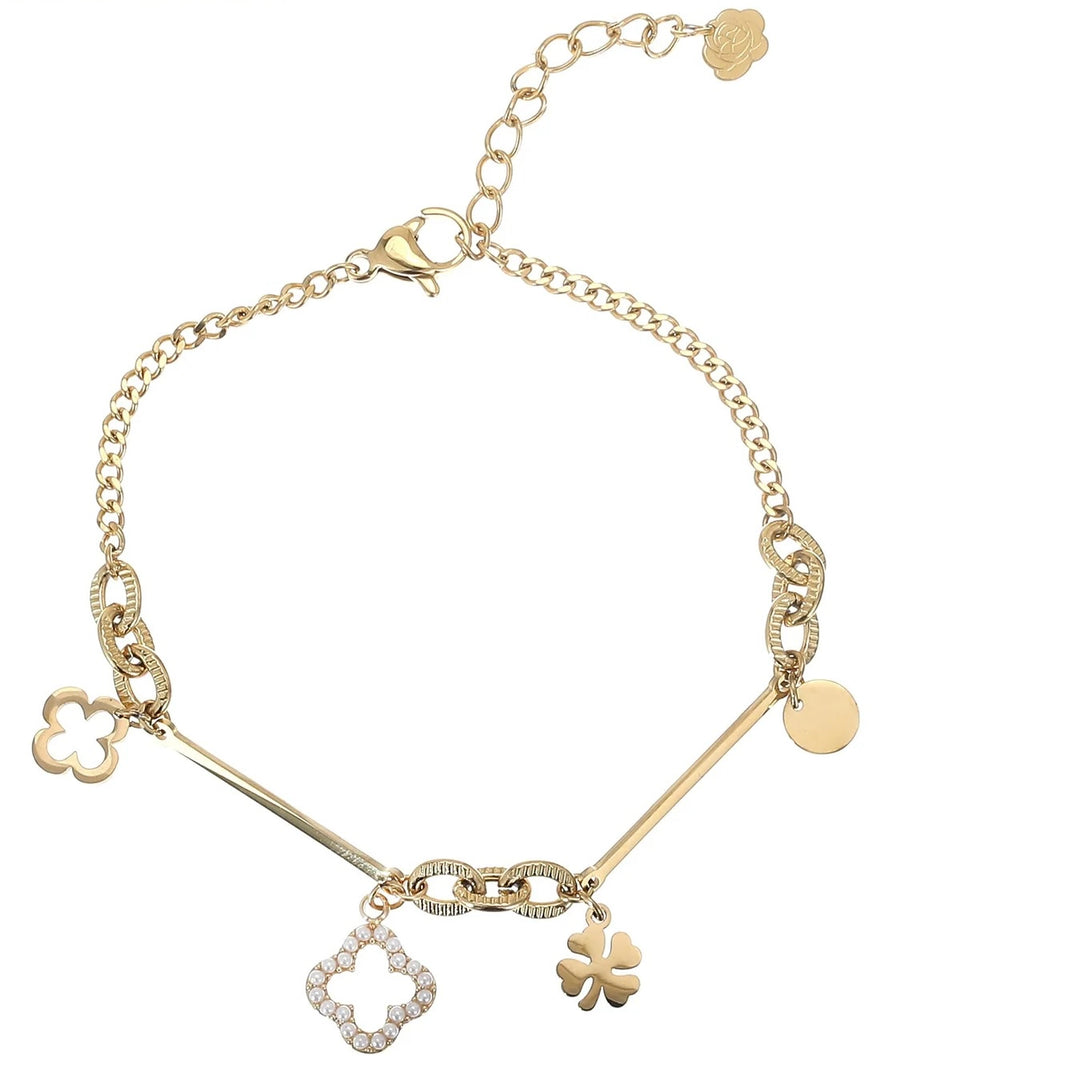 Rose & Camellia armband straight clover