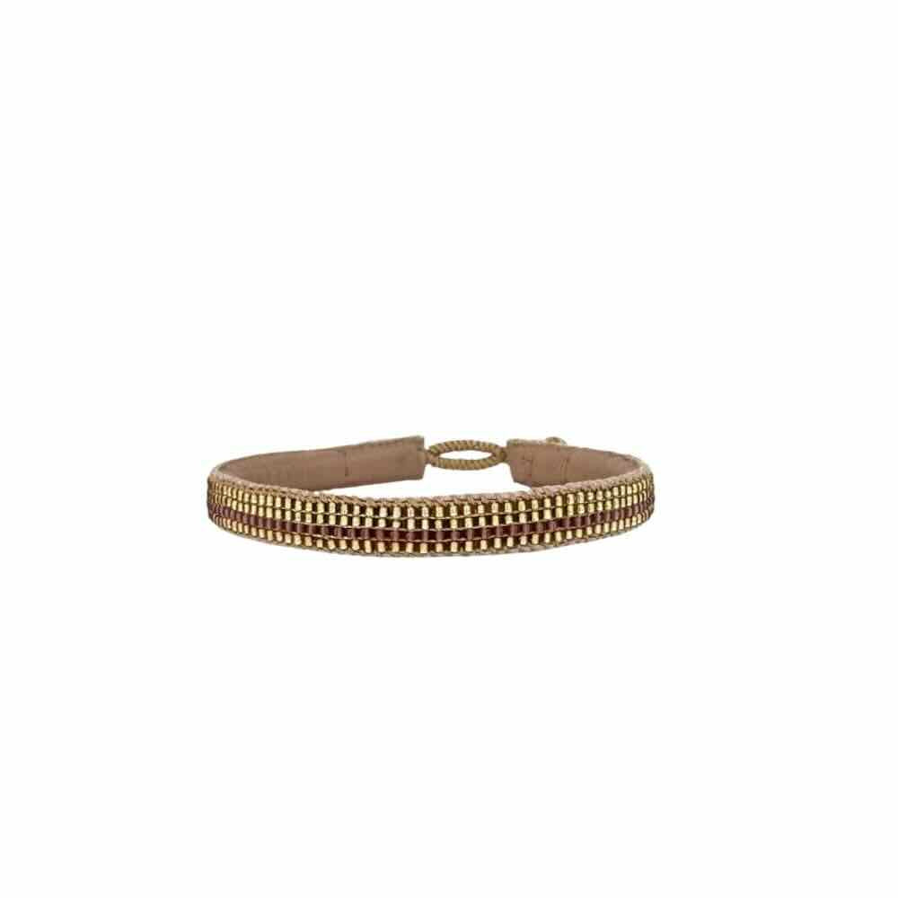 ibu jewels armband gold stripe bronze