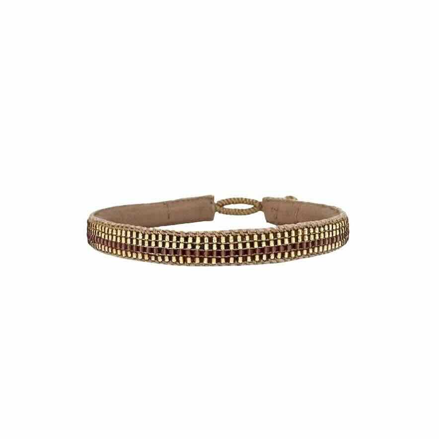 ibu jewels armband gold stripe maroon