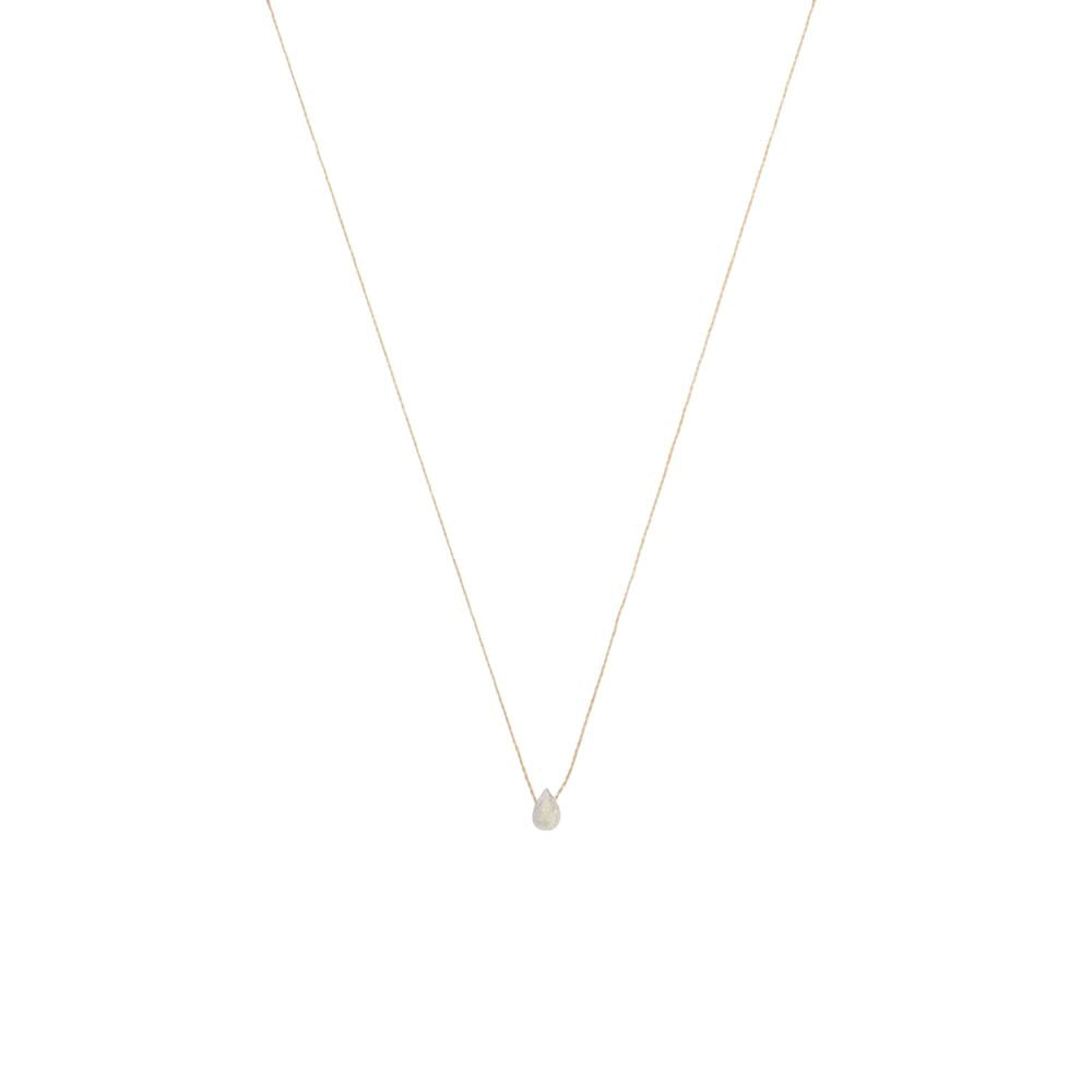une a une ketting goutte labradoriet