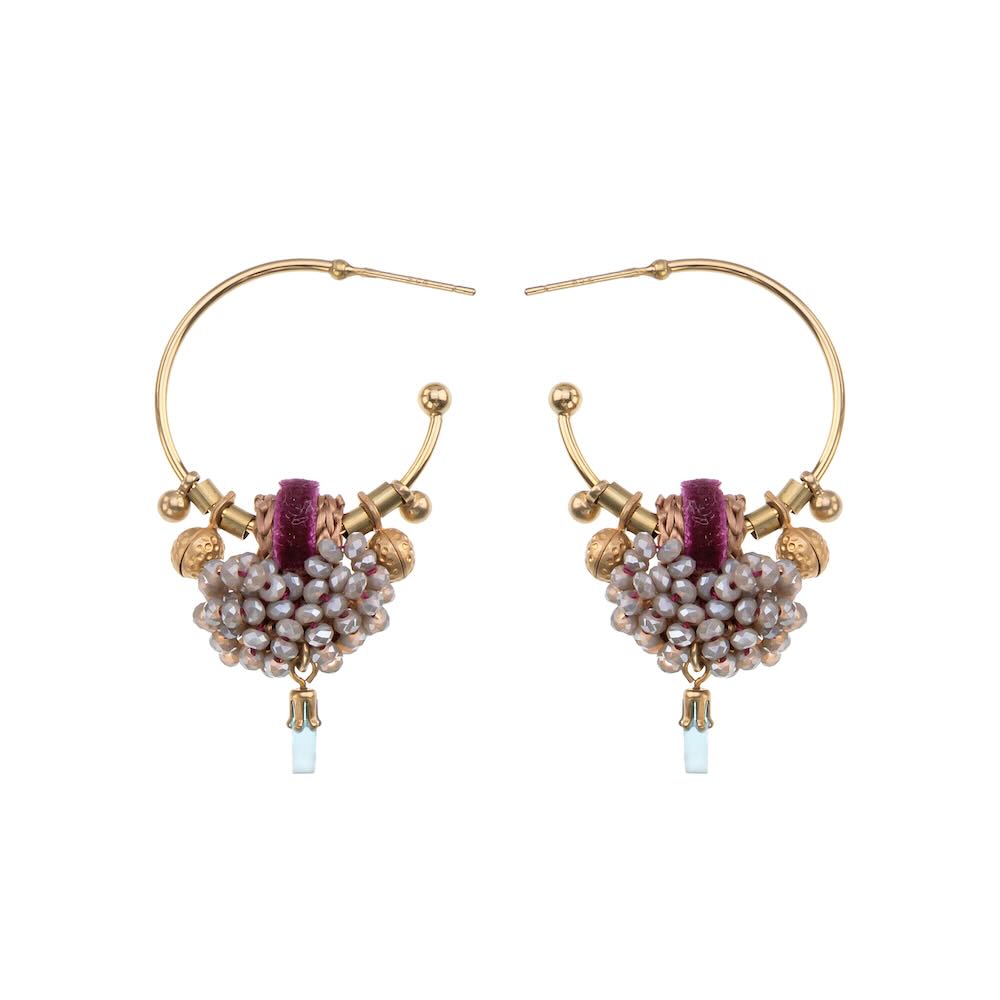 Ayala bar oorbellen Berry Blush H2303