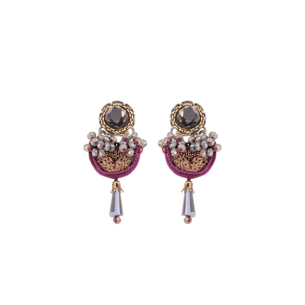 Ayala bar oorbellen Berry Blush H2304