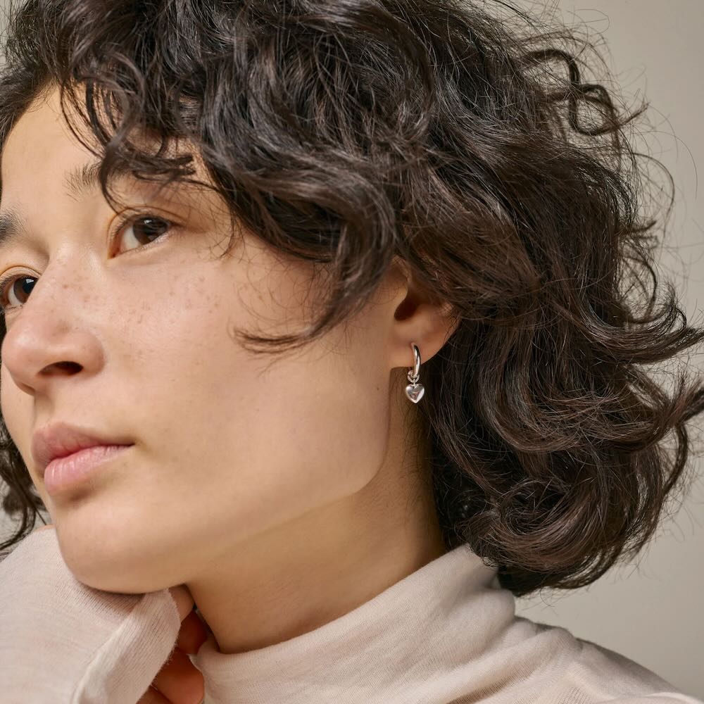 enamel oorbellen hoops amore gold/silver