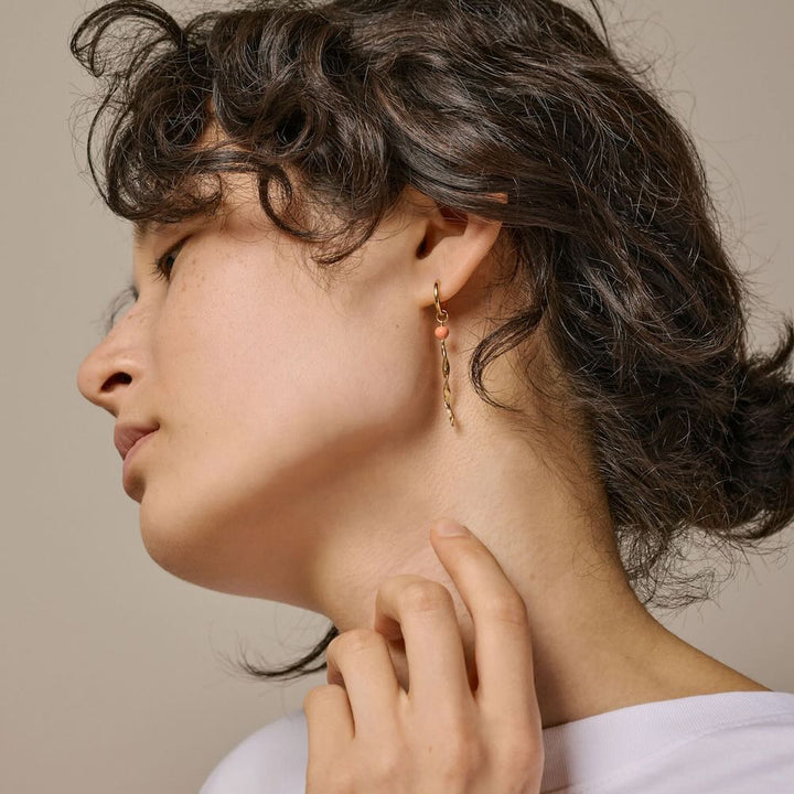 enamel oorbellen hoops mona light coral