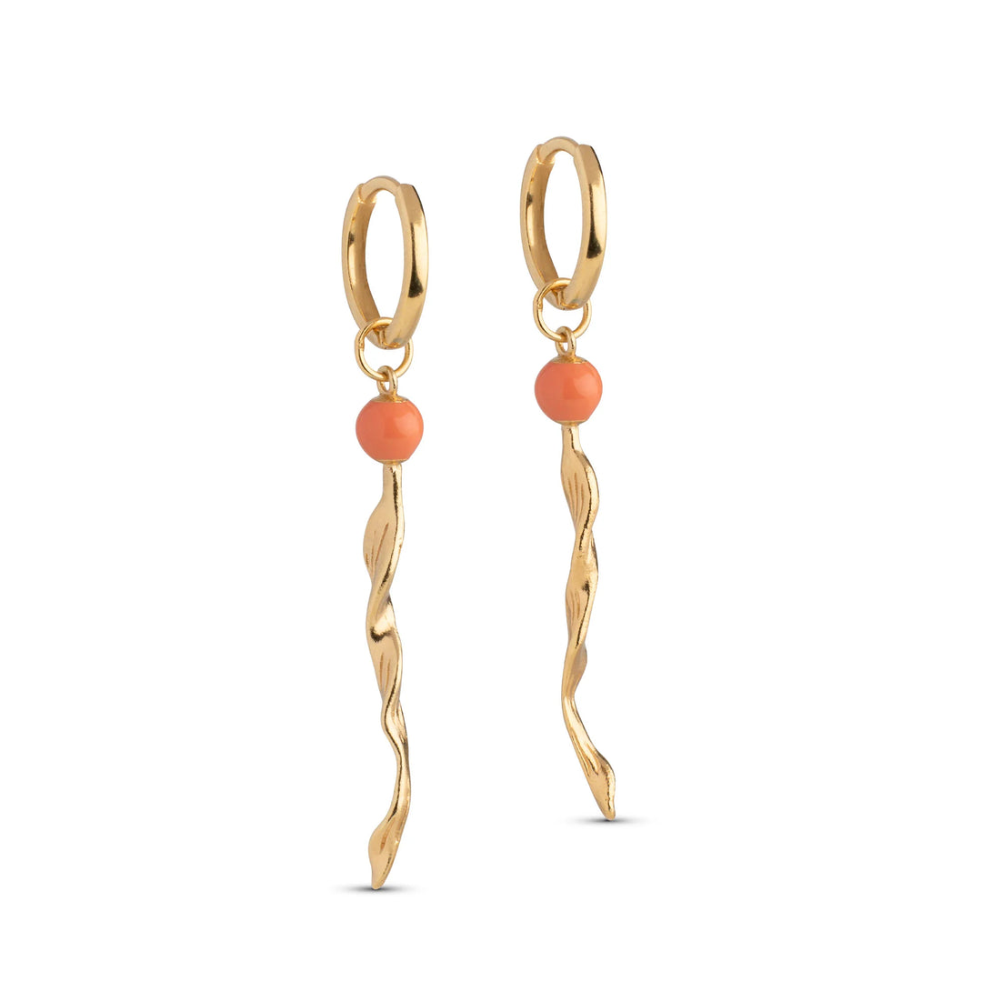 enamel oorbellen hoops mona light coral