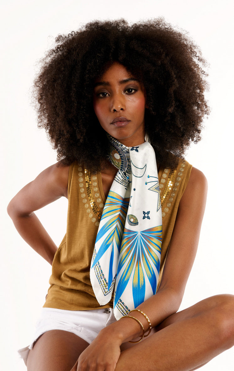 Wild Paris sjaal Comete white middle