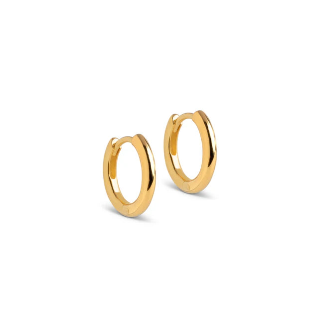 Enamel oorbellen chunky classic 10 mm gold