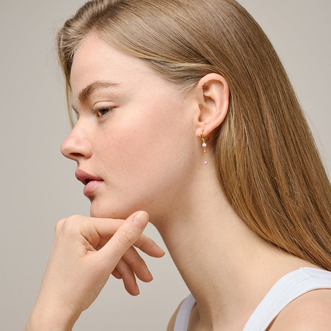 Enamel oorbellen Lola bold blush