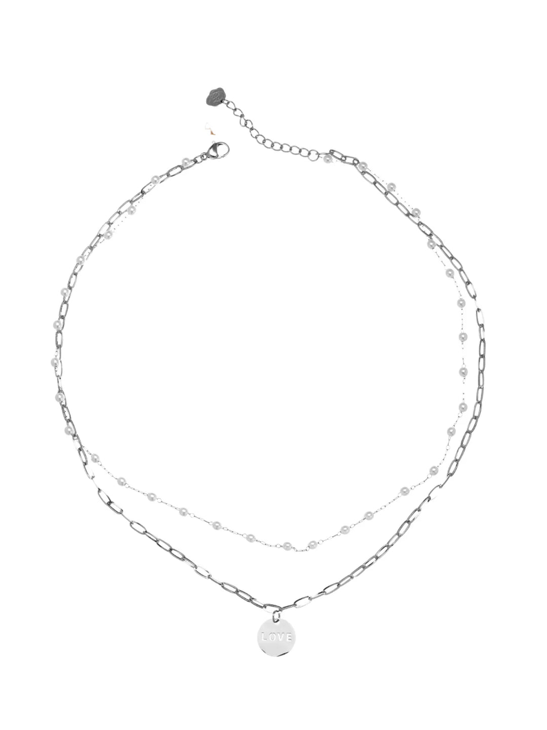 Rose & Camellia ketting silver double love