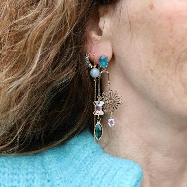 Enamel oorbellen aga light blue