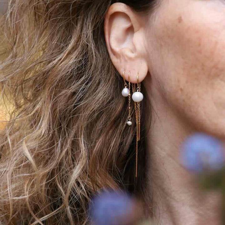 enamel oorbellen eleanor pearl gold/silver