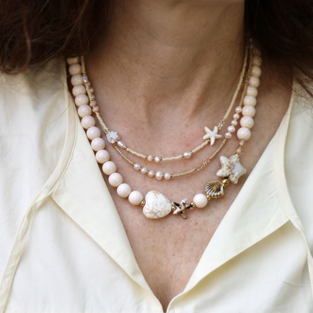 widaro ketting/armband beachy cream