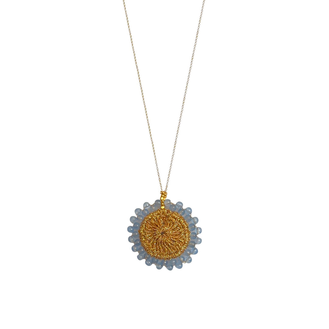 ibu jewels ketting posh blue chalcedony