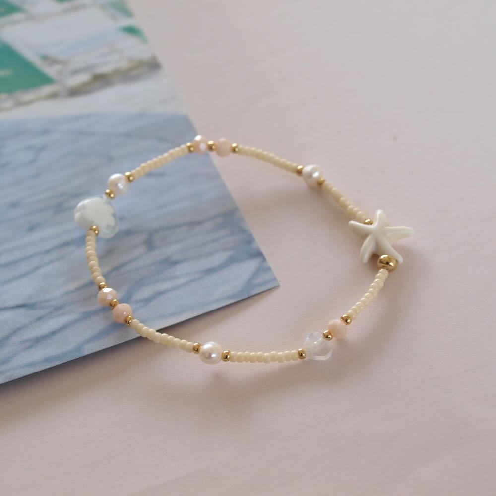 widaro ketting/armband beachy cream
