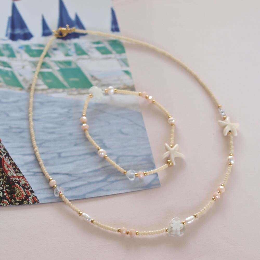 widaro ketting/armband beachy cream