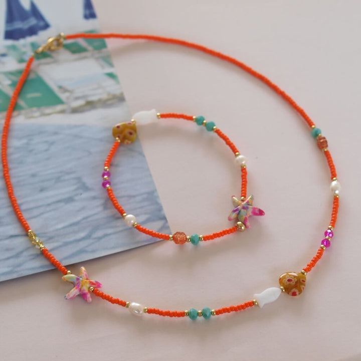 widaro ketting/armband beachy orange