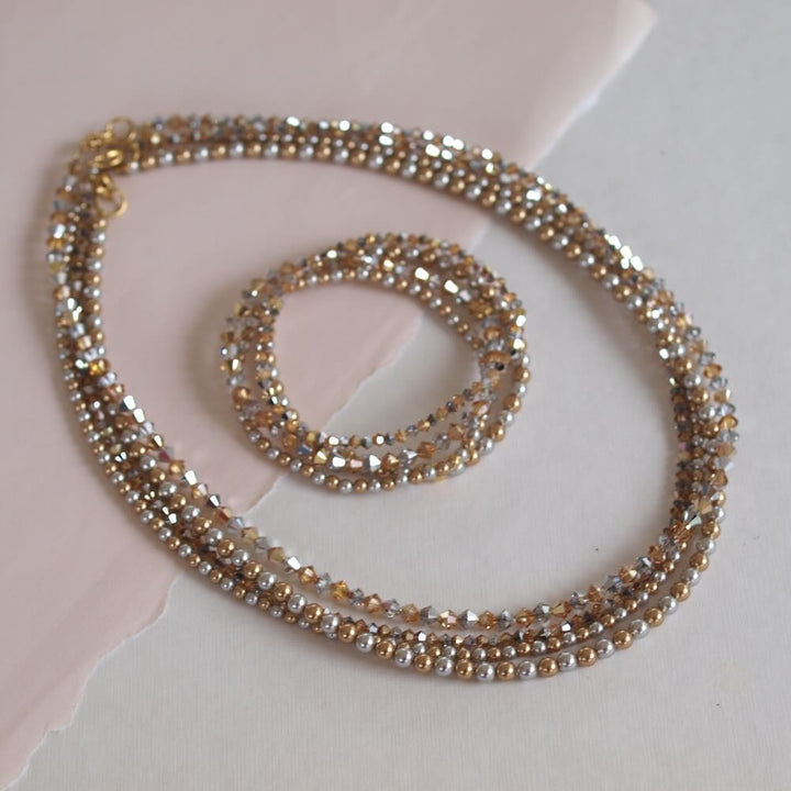 widaro ketting bicolor pearls and crystal (kies je ketting)