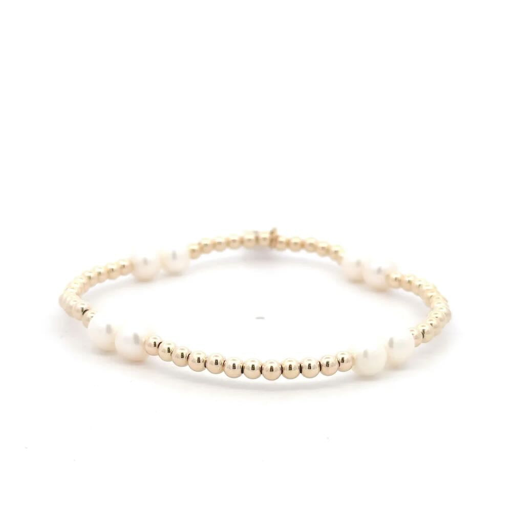 Pscallme armband Four pearl gold coloured