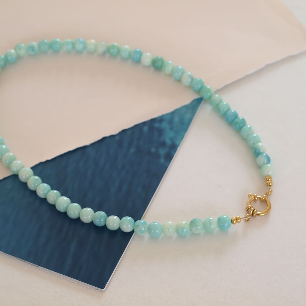 Widaro ketting marble turquoise (goud/zilver)