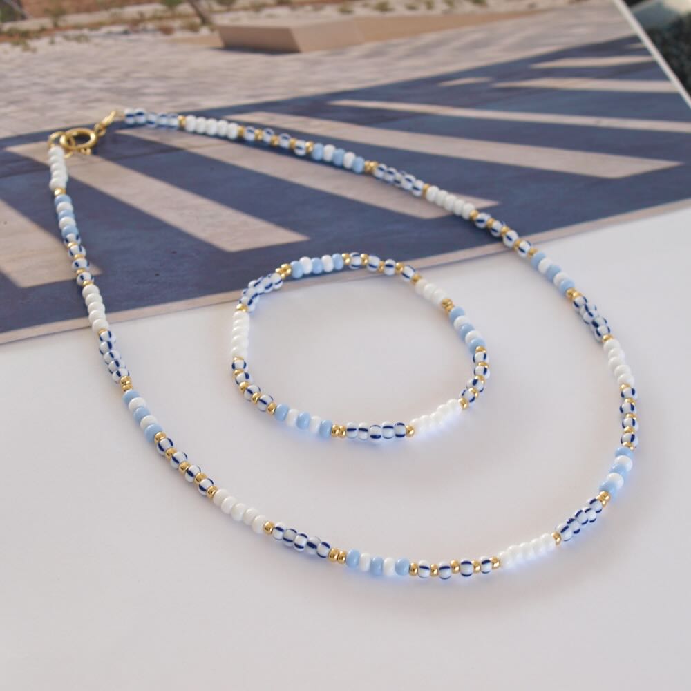 widaro ketting blue white stripes