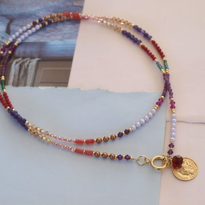 widaro ketting purple soft pink (kies je lengte)