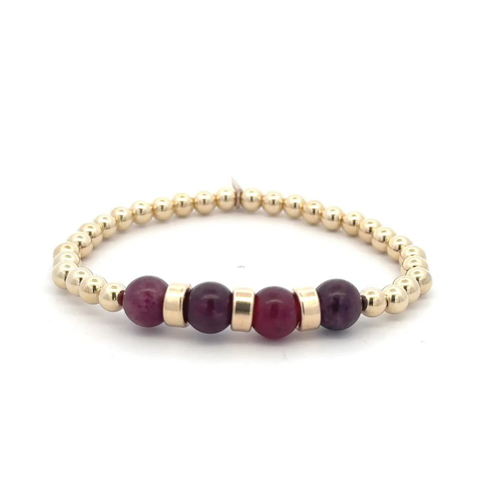 Pscallme armband Lourdes burgundy gold coloured