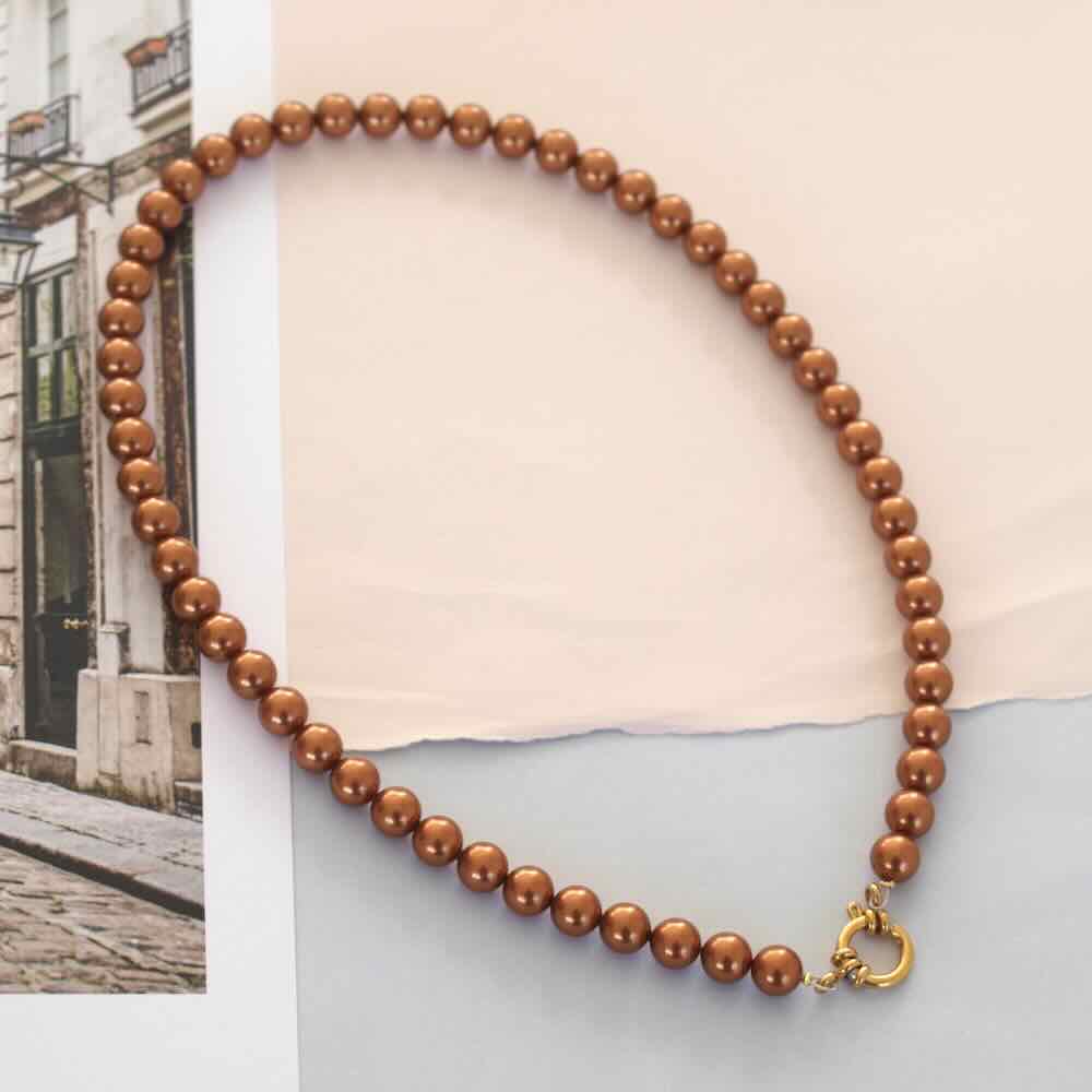 widaro parelketting cognac 8mm