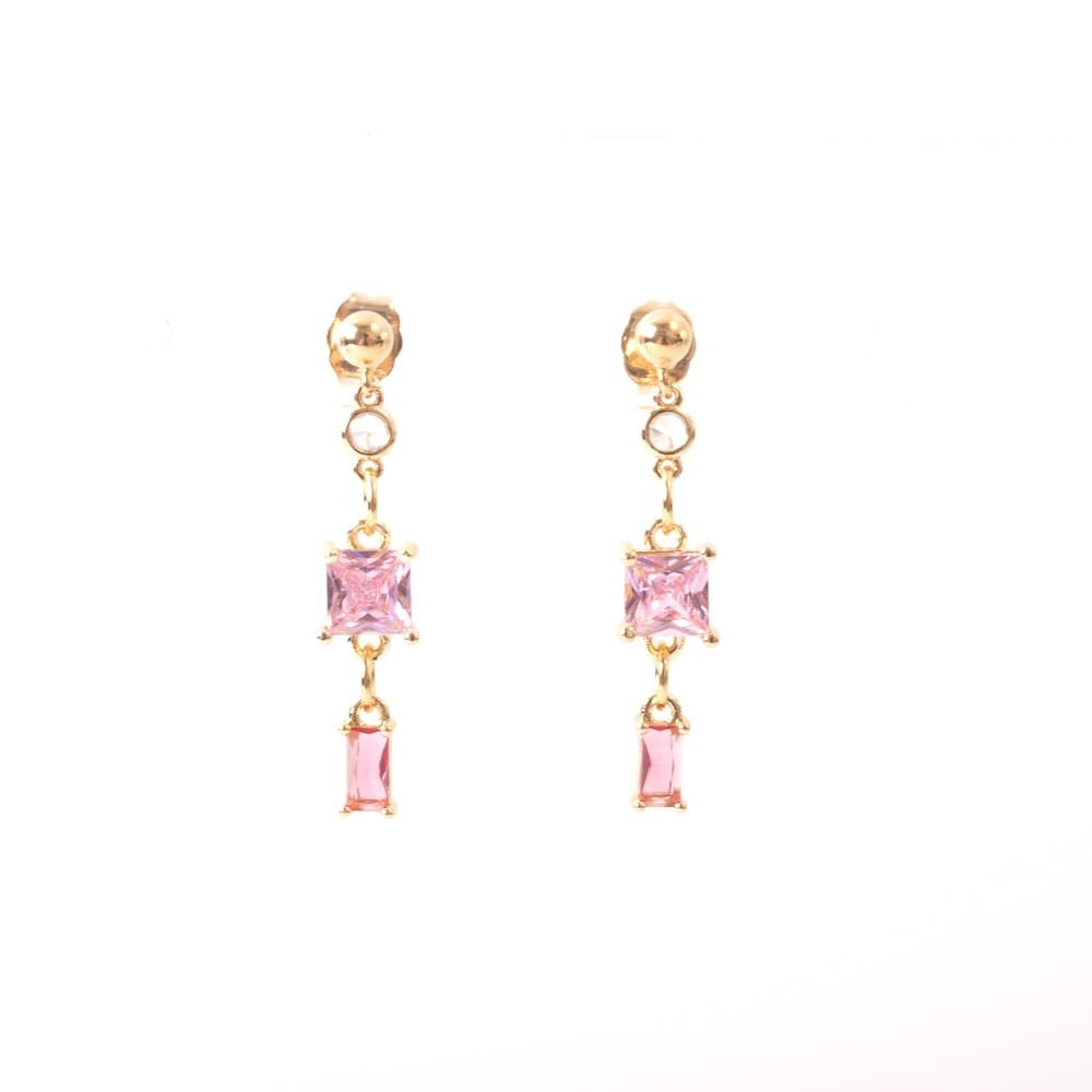 widaro oorbellen pink stones