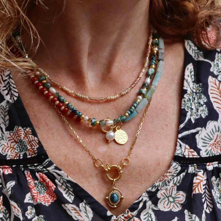 widaro ketting fun red/turquoise