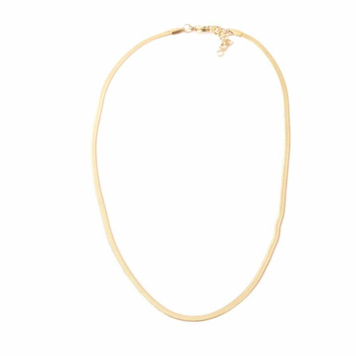 widaro platte ketting breed gold/silver