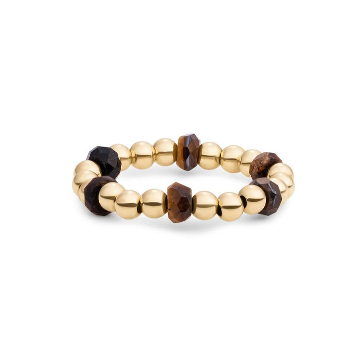 sparkling jewels kralen ring roundel tiger eye