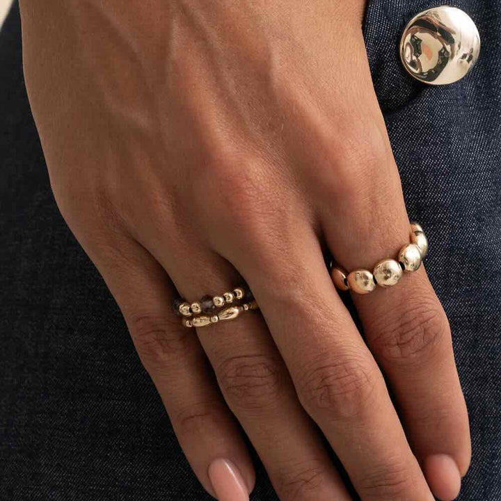 sparkling jewels kralen ring facet roundel smokey quartz